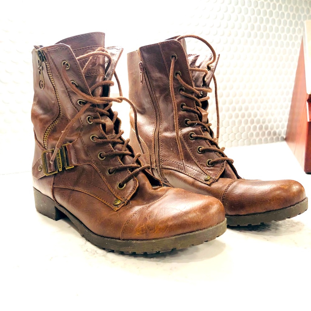 G by Guess brown boots with buckles and straps